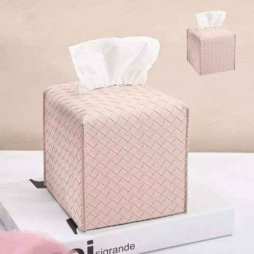 Vista 32 de HOMOTEK Paquete de 2 fundas para caja de pañuelos, soporte cuadrado de piel sintética, organizador de papel decorativo para baño, mesitas de noche