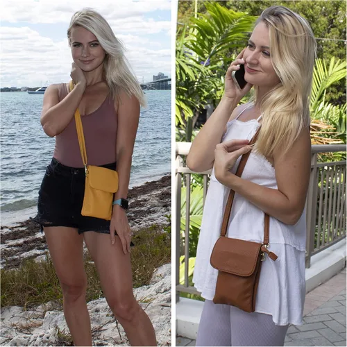 Vista 4 de MINICAT - Bolso cruzado para mujer pequeño bolsillos espaciosos para celular bolsa de mano para mujer