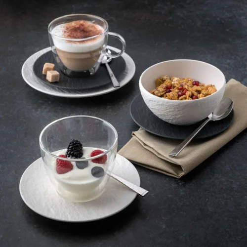 Vista 4 de Villeroy & Boch Manufacture Rock Blanc - Cuenco pequeño, perfecto para alimentos, aperitivos o arroz, porcelana premium, fabricado en Alemania
