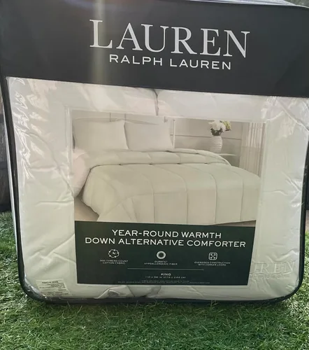 Vista 6 de Lauren Collection Luxury Master Bedroom Essentials Down Alternative Comforter-All Season Reversible White Lightweight Lite Loft Comforter (Queen)