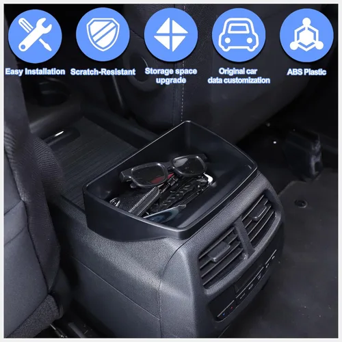 Vista 4 de Organizador de consola central para Honda Pilot 2016-2022/Ridgeline 2017-2023/Passport 2019-2023, organizador secundario para consola central