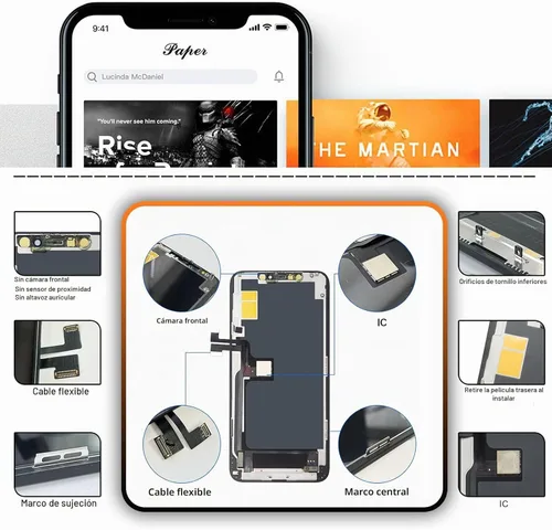 Vista 7 de [OLED] para iPhone 11 PRO MAX Reemplazo de pantalla de 6.5 pulgadas [NO LCD] Pantalla 3D Touch Frame Asamblea digitalizador con kit de reparación
