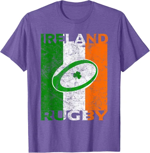 Vista 11 de Camiseta de rugby irlandés con la bandera de Irlanda, regalo vintage Negro