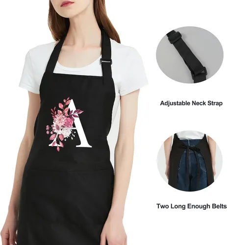 Vista 6 de Delantales Personalizados para Mujeres con Bolsillos, Lindos Delantales para Mujeres Chef de Repostería, Regalos de Cocina para el Cumpleaños de Mamá