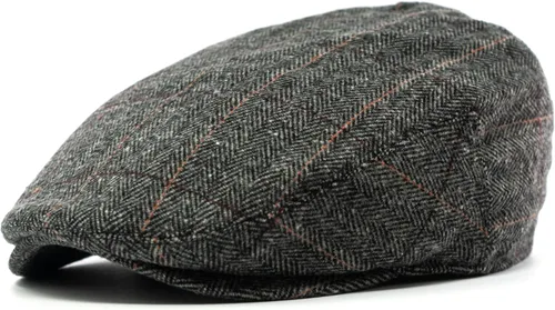 Vista 9 de Gorra plana clásica de retazos de espiga a cuadros Newsboy Ivy Hat