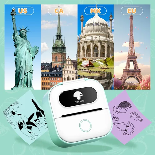 Vista 2 de Phomemo Impresora de Adhesivos - Y02C Mini de Bolsillo, Impresora Térmica Portátil con Bluetooth de Bolsillo, Impresora Mini de Adhesivos para DIY