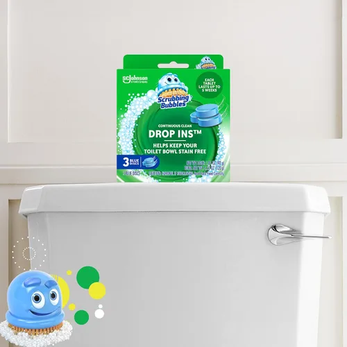 Vista 6 de Scrubbing Bubbles Limpieza continua para inodoro, limpiador automático de inodoros azul, tabletas de tanque seguras para sépticos que eliminan