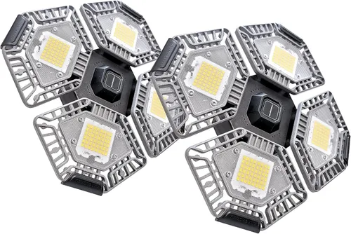 Vista 8 de Bell+Howell QUADBURST - Bombillas LED de techo de 80 W, 5500 lúmenes, 4 paneles deformables de aluminio para interiores, dormitorios, luces