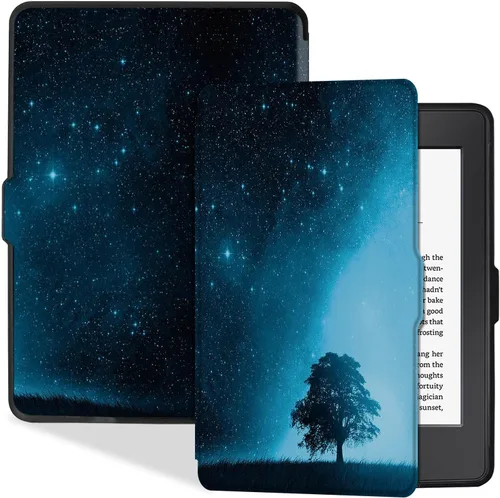 Vista 19 de Funda delgada para Kindle Paperwhite 5ª/6ª/7ª generación, color negro (Modelo EY21 y DP75SDI), delgada y ligera, cubierta de piel sintética