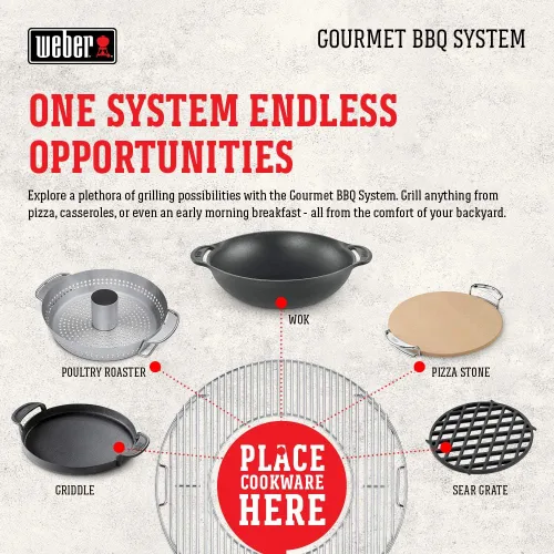 Vista 5 de Weber Plancha Parrilla del Sistema Gourmet BBQ, Negro
