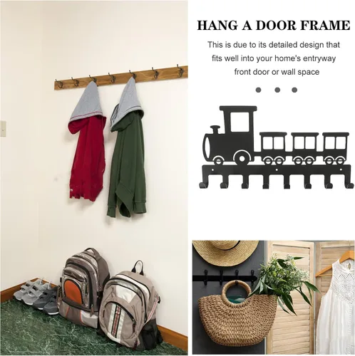 Vista 4 de Alipis Ganchos para colgar en la pared, 8 ganchos decorativos de metal para colgar en la pared, ganchos para colgar en la pared, ganchos para colgar