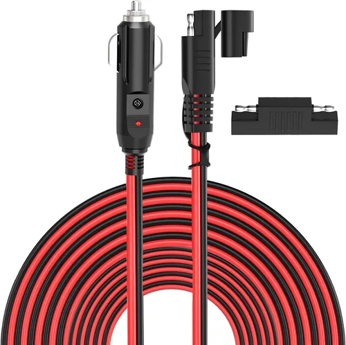Vista 10 de Conector SAE de 12 V/24 V a enchufe de encendedor de cigarrillos de 12 V, 6 pies, adaptador de enchufe de encendedor de cigarrillos de automóvil