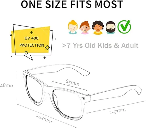 Vista 5 de SUNOVELTIES Paquete de 12 lentes de sol de colores neón clásicos retro para fiestas, unisex para adultos