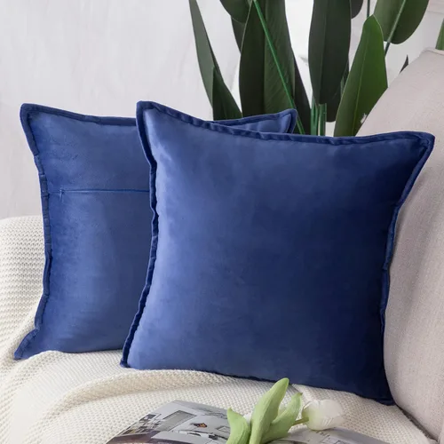 Vista 31 de MADIZZ Juego de 2 fundas de almohada decorativas de terciopelo súper suave con borlas, estilo de lujo, funda de almohada para sofá y dormitorio