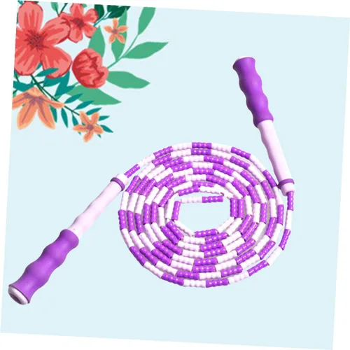 Vista 9 de PartyKindom Skipping Rope Lightweight Beaded Jump Rope for Men Women Fitness Training Anti-slip Handles Purple