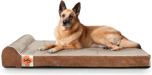 Vista 20 de Laifug Cama ortopédica de espuma viscoelástica para perros con forro duradero a prueba de agua y funda extraíble lavable (grande