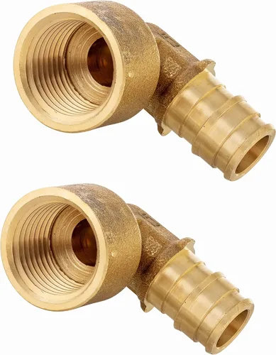 Vista 12 de Paquete de 2 accesorios de latón de expansión EFIELD Pex A de 1/2 x 1/2 pulgadas, codo hembra NPT para conexión de tubo Pex-A, ASTM F1960