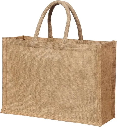 Vista 3 de Yogi's - Paquete de 5 bolsas de yute reutilizables con asas, bolsas de arpillera