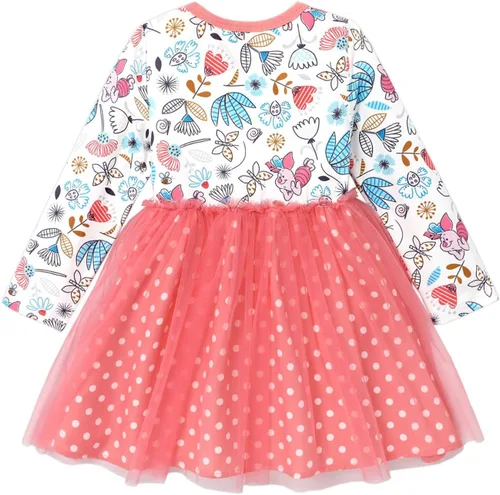 Vista 2 de Disney Vestido de tul de malla de manga larga para niña de 2 a 6 años