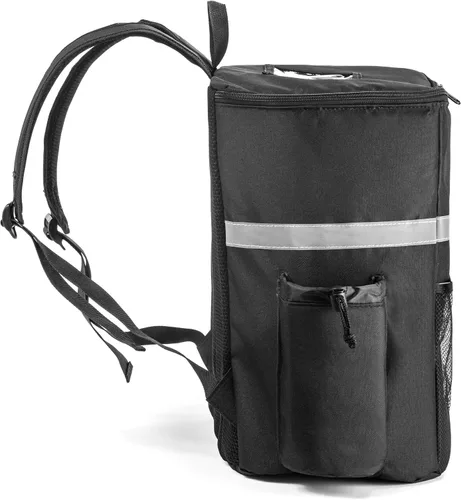 Vista 4 de Homevative - Mochila térmica para entrega de alimentos con soporte para tazas, bolsillo y ventana de recibos, bolsa de refrigeración reutilizable