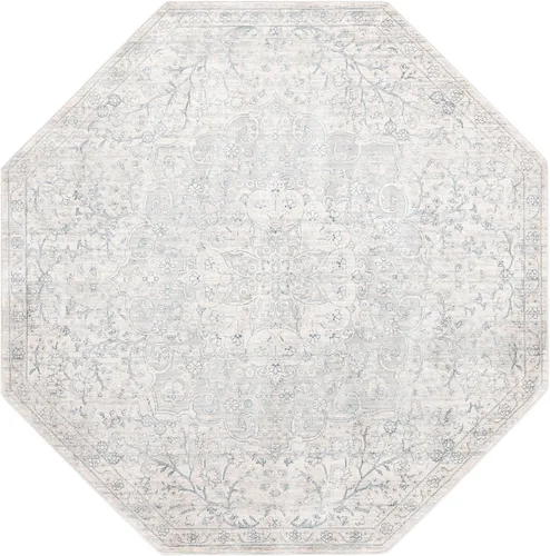 Vista 8 de Unique Loom Newport Collection - Alfombra de área con olmos (2' x 3' 11" gris/marfil)