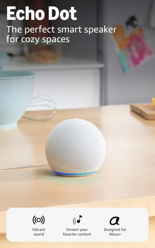 Vista 10 de Amazon Echo Dot: parlante Alexa con sonido vibrante, ideal para dormitorios, comedores y oficinas (carbón)