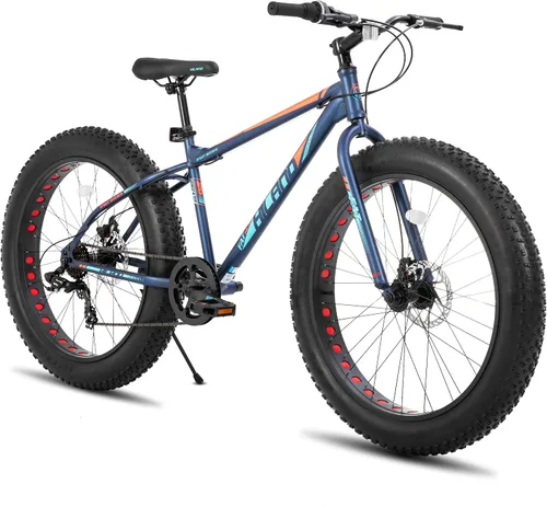 Vista 11 de Hiland - Bicicleta de montaña con neumáticos gruesos de 20 pulgadas para niños y niñas de 5 años en adelante, Shimano de 7 velocidades, freno