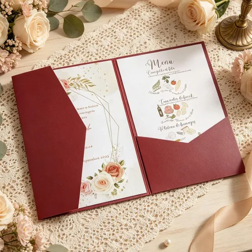 Vista 9 de Tarjeta de invitación negra con bolsillo y sobre para boda, cumpleaños, baby shower, 20 juegos (negro)