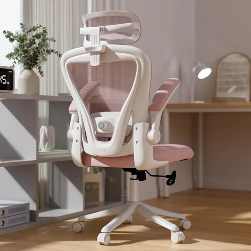 Vista 11 de SeekFancy Silla de oficina ergonómica M903, silla de escritorio para computadora con ruedas, silla de oficina de malla con respaldo alto con soporte