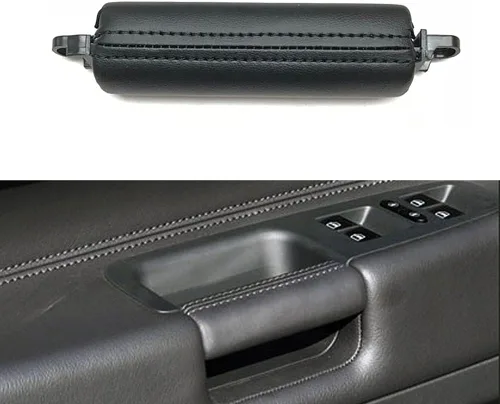 Vista 7 de Reemplazo de la manija de la puerta de cuero delantera izquierda interior del coche para Volkswagen VW Touareg 2003-2010 (beige)