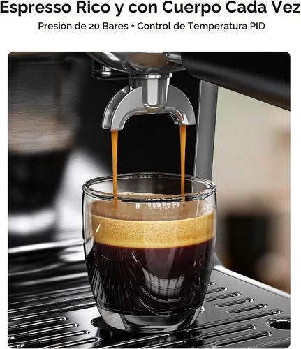 Vista 4 de EUHOMY Máquina de Espresso con Molinillo, Cafetera de 20 Bares con Varilla de Vapor para Espumar Leche, Máquinas de Café Espresso Profesionales