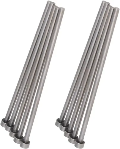 Vista 12 de Auniwaig 0.059 in de diámetro punta redonda de acero recto eyector Pin Punch 3.937 in largo gris plateado 20pcs