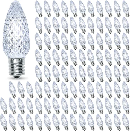 Vista 8 de Paquete de 50 luces LED multicolor C9 de Navidad, inastillables, impermeables, de plástico