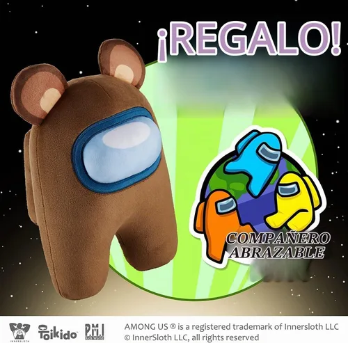 Vista 2 de Among Us Knighted Knight & Unbearable Bear - Muñeca de peluche color marrón y naranja de 12 pulgadas