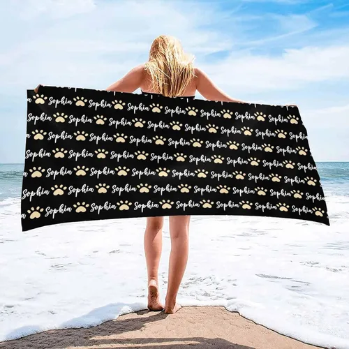 Vista 15 de InterestPrint Toalla de playa personalizada para mujeres y hombres, hojas tropicales, naranja, toallas de playa personalizadas con nombres, manta