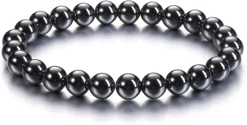 Vista 6 de Jovivi Pulsera elástica de cuentas redondas semipreciosas naturales – 0.315 pulgadas hecha a mano con cuentas de piedras preciosas curativas
