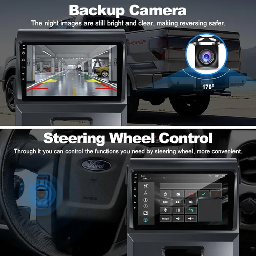 Vista 4 de 4+64 Android 13 para Ford F150 2009-2014 Radio de Coche, Estéreo de Coche con Pantalla Táctil IPS de 9 Pulgadas con Carplay/Android Auto