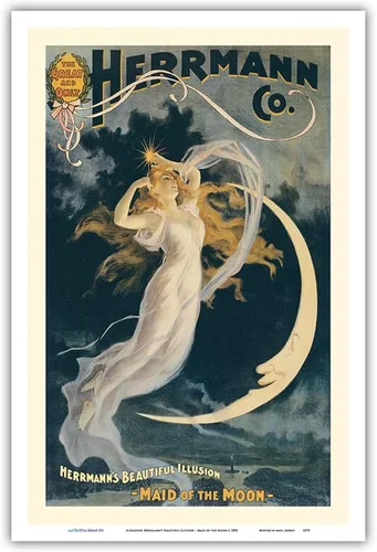 Vista 9 de Alexander Herrmann's Beautiful Illusion - Maid of the Moon - Póster mágico vintage c.1898 - Impresión artística maestra (sin marco) 9 x 12 pulgadas