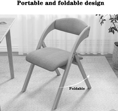 Vista 4 de Sillas plegables con asientos acolchados, silla de comedor cómoda para el hogar, silla de aprendizaje con respaldo cómodo individual en el balcón
