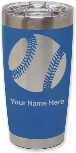 Vista 27 de LaserGram Vaso personalizado de 20 onzas, pelota de béisbol (verde camuflado)