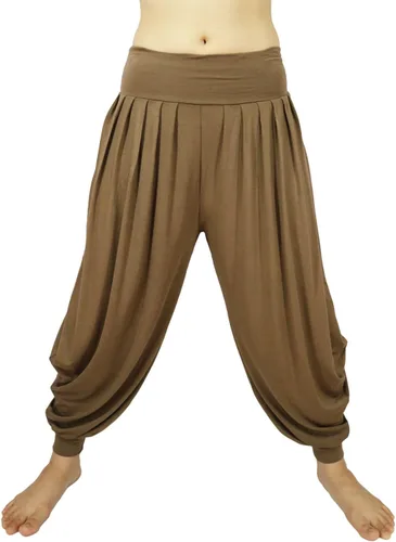 Vista 3 de Lovely Creations Pantalones holgados con cintura elástica y harem Aladdin para mujer