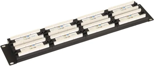 Vista 3 de AEONS Panel de conexiones CAT6 UTP de 48 puertos 2U de 19 pulgadas para montaje en rack RJ45 compatible con Cat 5/5e/6 Gigabit/Fast Ethernet, barra