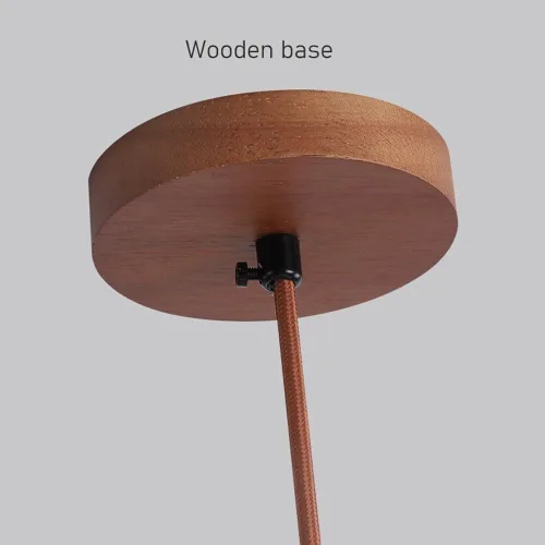 Vista 5 de Modern Solid Wood Hanging Lamp Vintage Yellow Travertine Pendant Lights Japanese Style Mini Cylinder Chandelier for Kitchen Island Dining Room Bar
