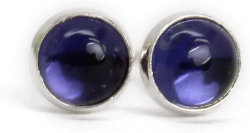 Vista 38 de Aretes de tuerca con piedras preciosas para mujeres y niñas, bisel redondo de 0.157 in de plata esterlina 925