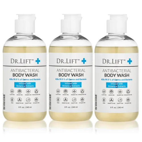 Vista 9 de DR. LIFT Gel de ducha antibacteriano, 8 onzas, suave y eficaz, fabricado en Estados Unidos Aroma refrescante, ácido cítrico, fórmula hidratante