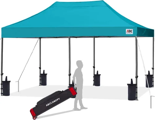 Vista 14 de ABCCANOPY Toldo Desplegable – Carpa/Toldo Portátil para Patio Exterior de 8 x 8 Pies, Resistente para Patio Trasero y Terraza con 4 Sacos de Arena