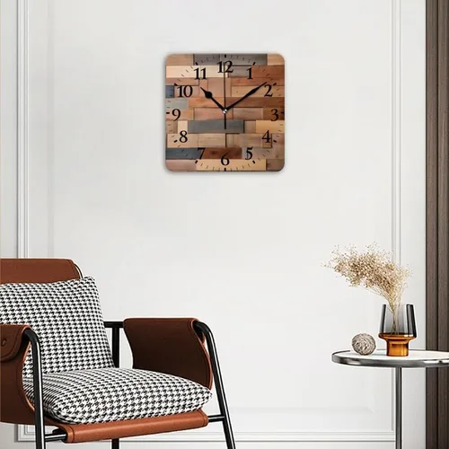 Vista 7 de Relojes de pared de cuarzo, silenciosos, funcionan con pilas, modernos relojes de pared decorativos para el hogar, dormitorio, pared hechos