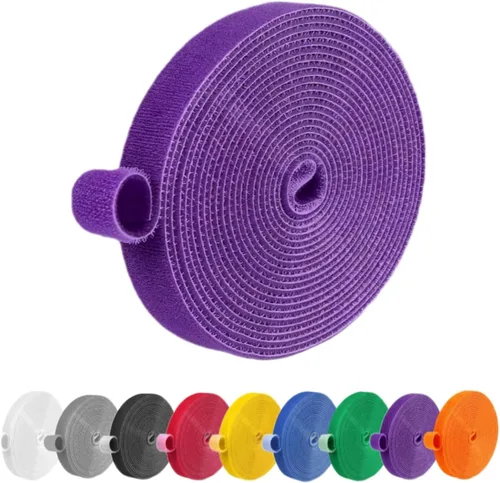 Vista 31 de IFNOW Cinta de Gancho y Bucle de 32 Pies Cinta de Sujeción Reutilizable Bridas para Cables de Doble Cara de Gancho y Bucle Gestión de Cables