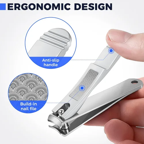 Vista 3 de DRMODE Cortaúñas de dedo para adultos, paquete de 2 cortaúñas grandes y pequeños, juego de cortaúñas para hombres y mujeres, cortaúñas afiladas