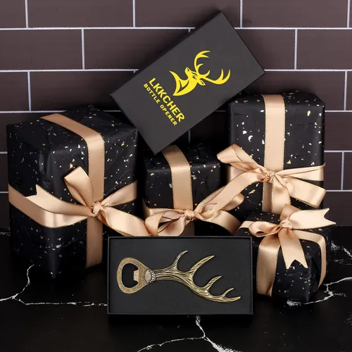 Vista 5 de LKKCHER Abridor de botellas de cerveza con cuernos de ciervo, regalos para mujeres, hombres, esposa, marido, novia, novio, mamá, papá, nuevo hogar